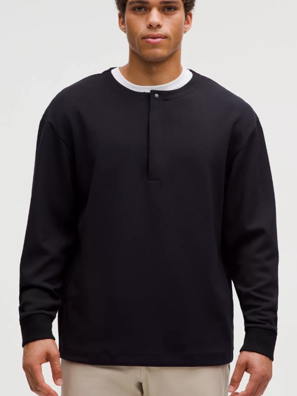 lululemon athletica softstreme Men's Long-Sleeve Button oversized sweatshirt